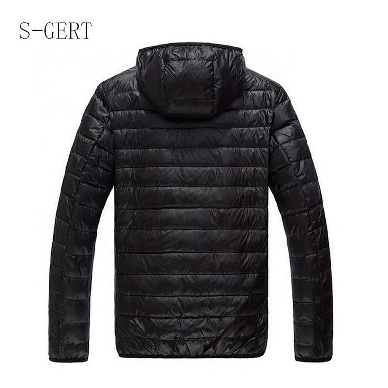 Brand Quality Solid Slim Fit Hoodie Ultralight Outdoor Man Packable Jacket Down Coat