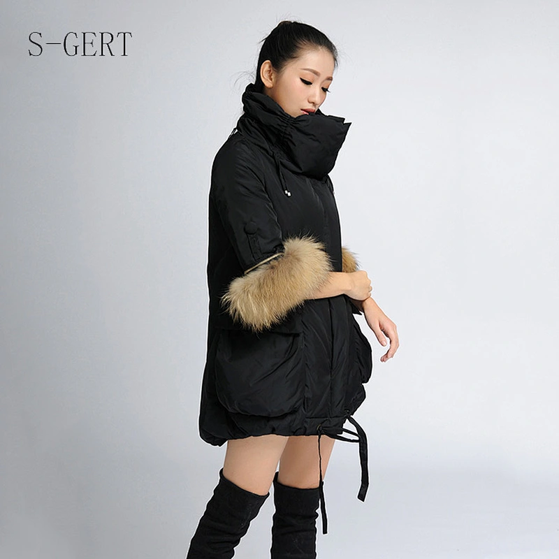 Lady Winter Luxury Duck Jacket Down Coat Fur Parka