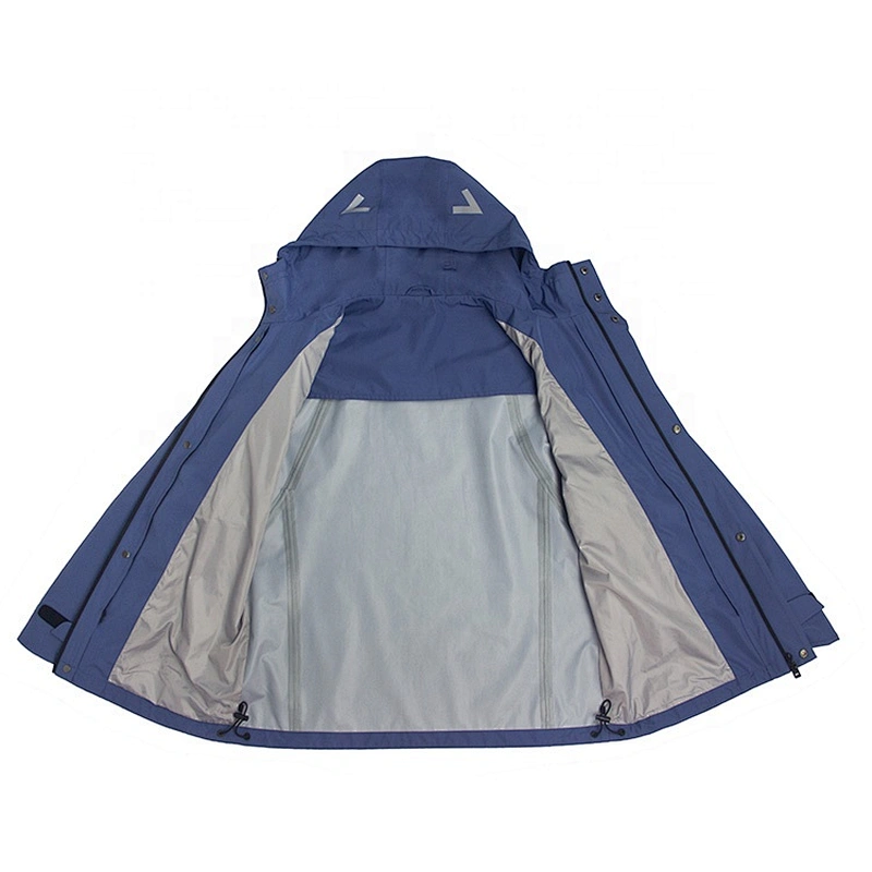 2020 windproof outdoor sportswear waterproof blue long outdoor jacket polyester windbreaker custom logo From Ruiniu Factory