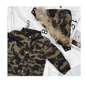 Fashion Stock Camo Winter Duck Down Clothes Children Kids Jacket Boy
