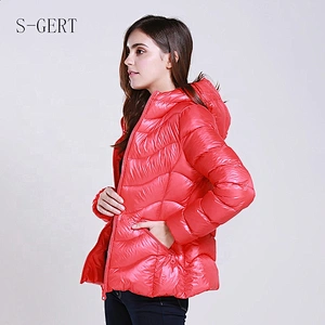 Fashion Red Stock Ladies Coat Light Weight Short Winter Long Waterproof Jacket For Women