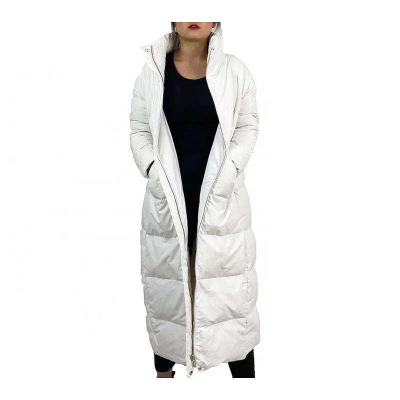 Oem Odm White Plus Size Outerwear Women Hooded Duck Down Winter Jacket From Ruiniu Factory