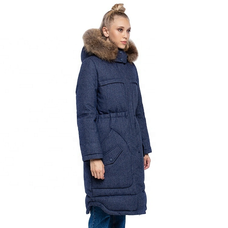 High Quality Winter Warm Wool Hoodie Casual Long Quilted Coat Women Winter Thick Jacket