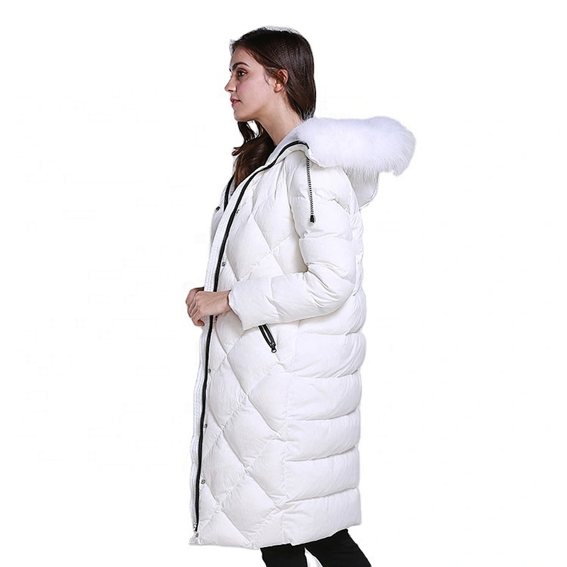 Winter Coats For Women Goose Down Filled Ladies Longline Custom Puffer Jacket Hood
