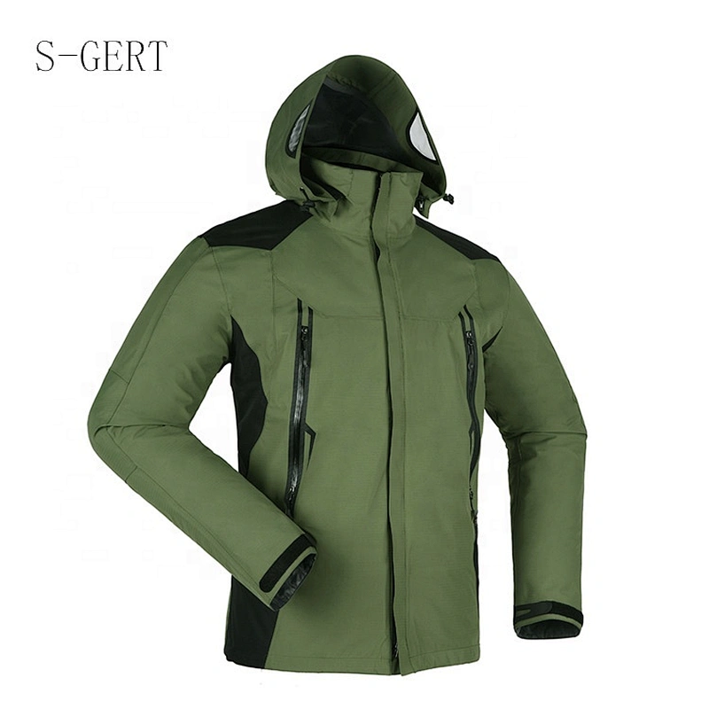 Thick Warm Jacket Hiking Hoodie Army Green Waterproof Jacket Men Windbreaker Warmth Sports Coat