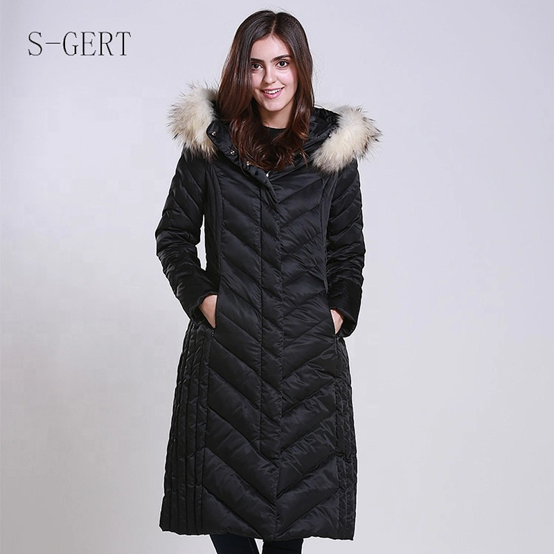 Light Weight Outdoor Long Ladies Goose Down Puff Jacket