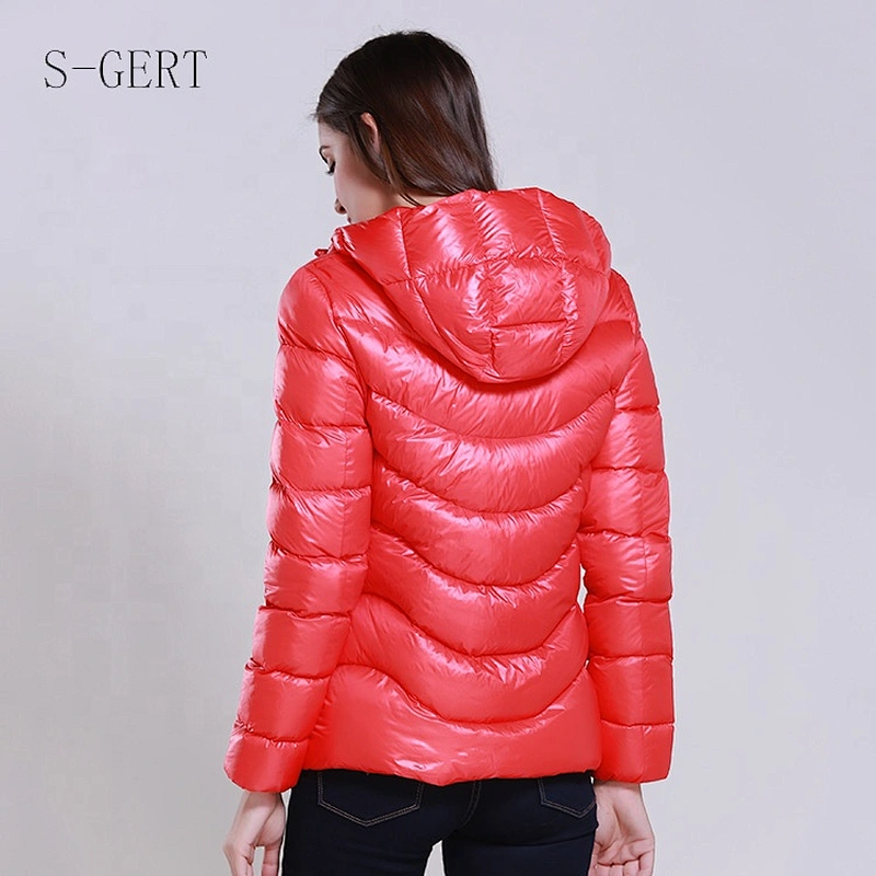Fashion Red Stock Ladies Coat Light Weight Short Winter Long Waterproof Jacket For Women