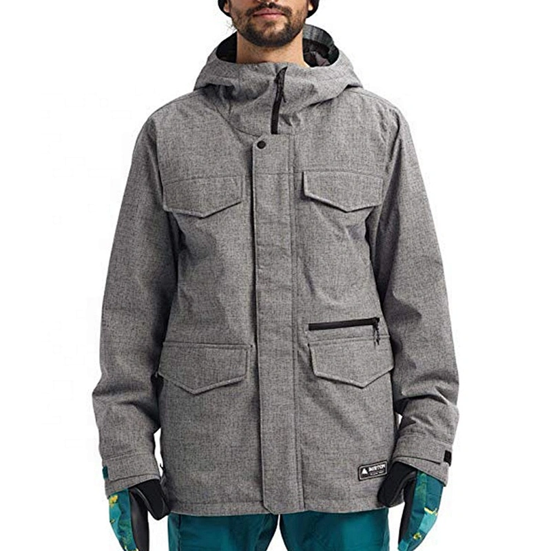 Oem Odm Custom Logo Sport Jacket Men Racing Ski Suit Gray Snowboarding Jackets Waterproof