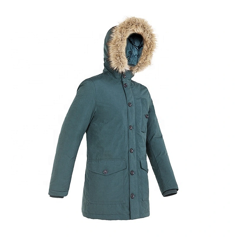 OEM ODM Custom Logo Green Work Long Men'S Winter Parkas Padded Cotton Jacket For Men