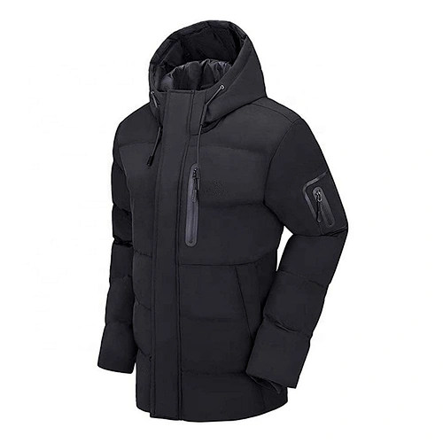 Odm Premium Black Down Hooded Jacket Oem Duck Down Jacket