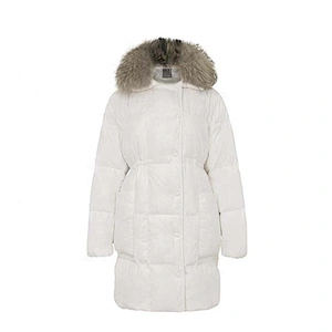 OEM/ODM Customized New Fashion Design Fur Collar White Ladies Winter Duck Down Jacket Long For Women