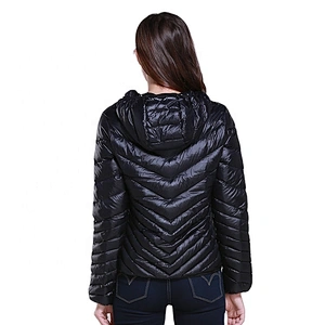 Oem Odm Winter Casacas Mujer Pluma Down Hooded Jacket Coat Down Feather Woman Custom Puffer Jacket From Ruiniu Factory