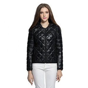 Comfy Diamond Fashional Packable Windbreaker Short Women Down Filled Jacket