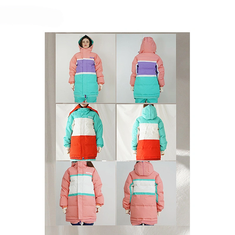 OEM ODM Pink Mixed White Girls Winter Sportswear Fashion Waterproof Coat Women Ski Custom Jacket Logo