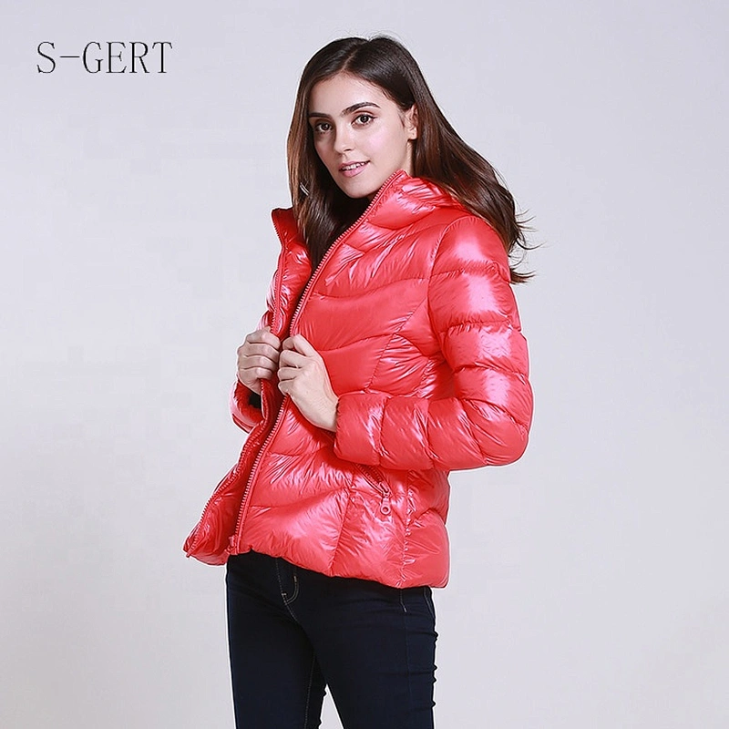 Fashion Red Stock Ladies Coat Light Weight Short Winter Long Waterproof Jacket For Women