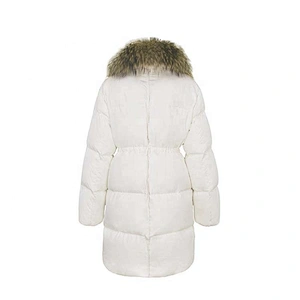 OEM/ODM Customized New Fashion Design Fur Collar White Ladies Winter Duck Down Jacket Long For Women