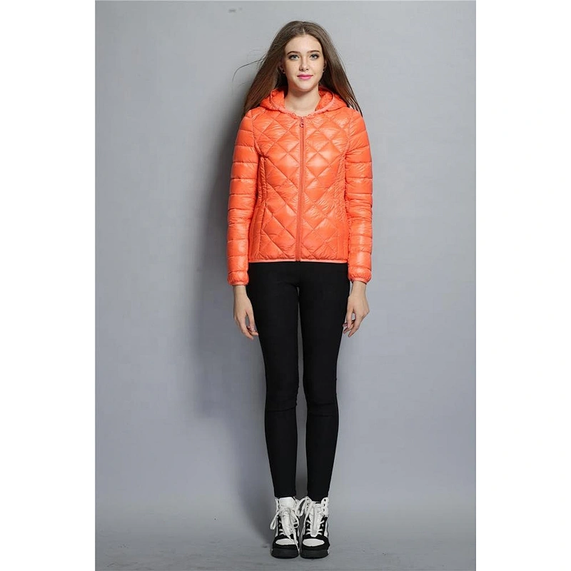 Comfy Diamond Fashional Packable Windbreaker Short Women Down Filled Jacket
