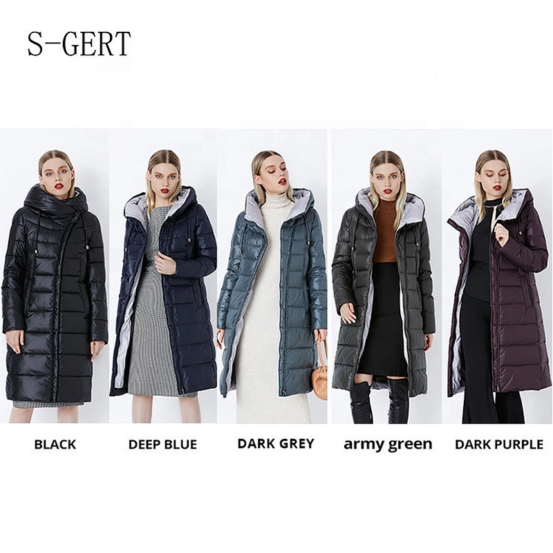 Fashion Female New Design Long Hooded Warm Jacket Parka Women Winter Coats