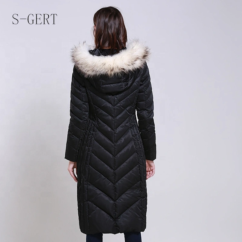 Guangzhou Waterproof Polyester Ultra Light Packable Black Puffer Womens Winter Down Jacket