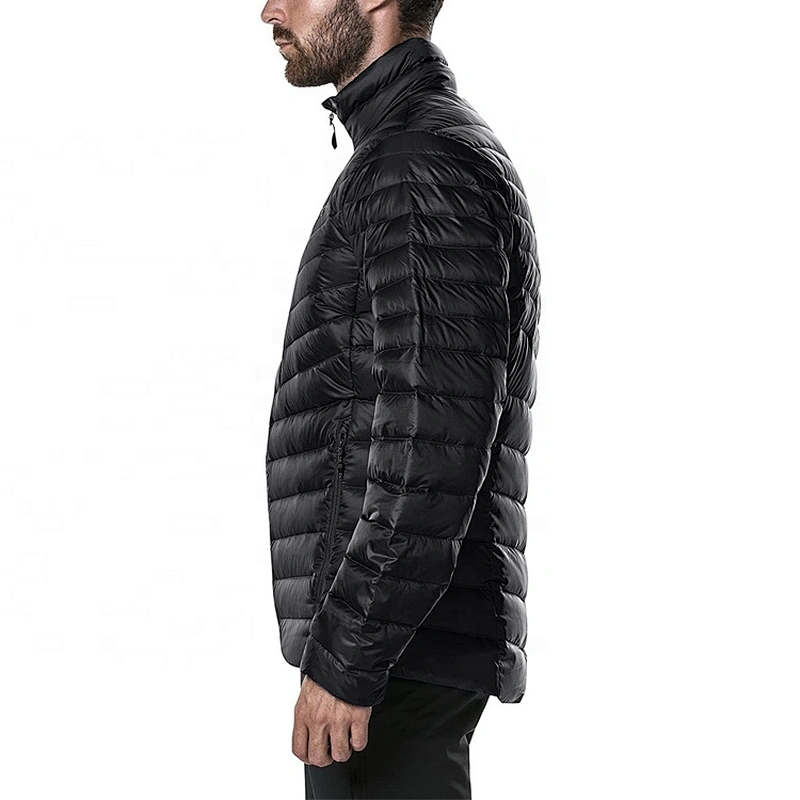 Oem Odm Men Black Puffer Jacket Doudoune Plume Cropped Puffer Feather Down Coat From Ruiniu Factory
