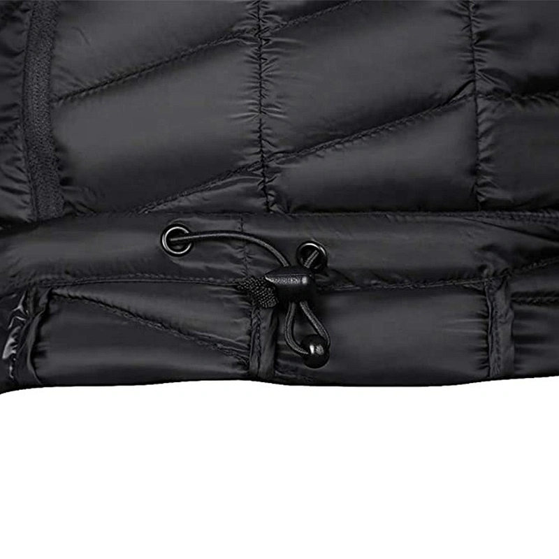 Oem Odm Winter Clothes Black Puffer Jacket Womens Unisex Goose Down Jacket With Hood