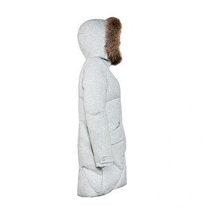 Oem Odm Fashion Long Winter Casaca Pluma Mujer White Goose Down Jacket Warm Women Puffer Jacket From Ruiniu Factory