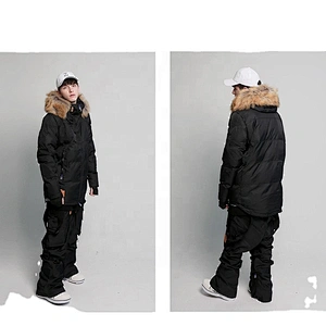 OEM/ODM Skiing Clothes Man Coat Faux Fur Ski Jacket Waterproof Mens Snowsuit