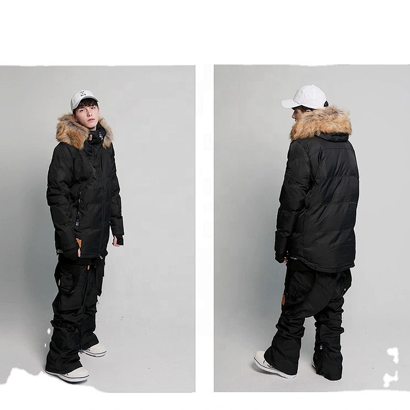 OEM/ODM Skiing Clothes Man Coat Faux Fur Ski Jacket Waterproof Mens Snowsuit