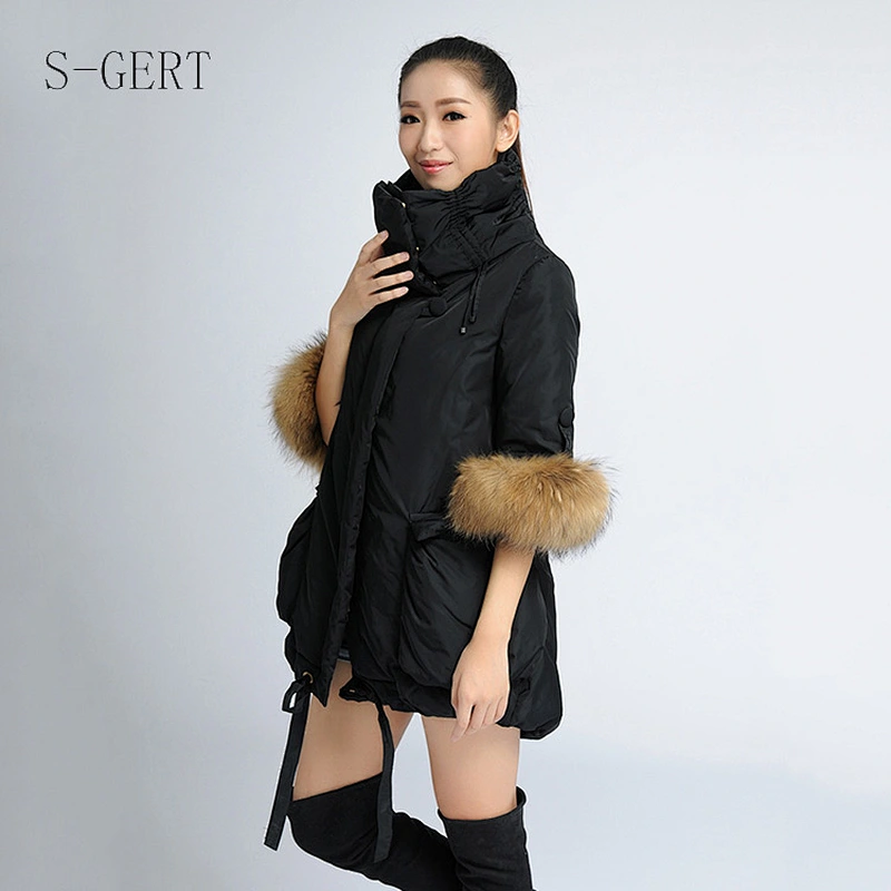 Lady Winter Luxury Duck Jacket Down Coat Fur Parka