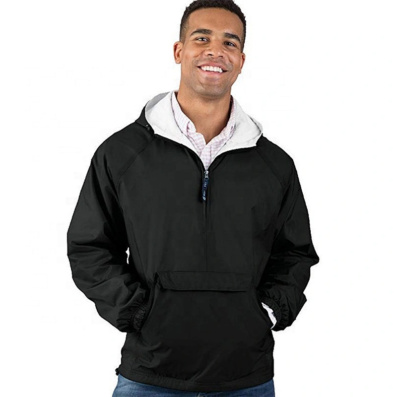 Oem Dom Plain Unisex Casaca Impermeable De Hombre Half Zipper Windbreaker Cycling Jacket Waterproof With Hoods