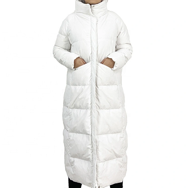 Oem Odm White Plus Size Outerwear Women Hooded Duck Down Winter Jacket From Ruiniu Factory