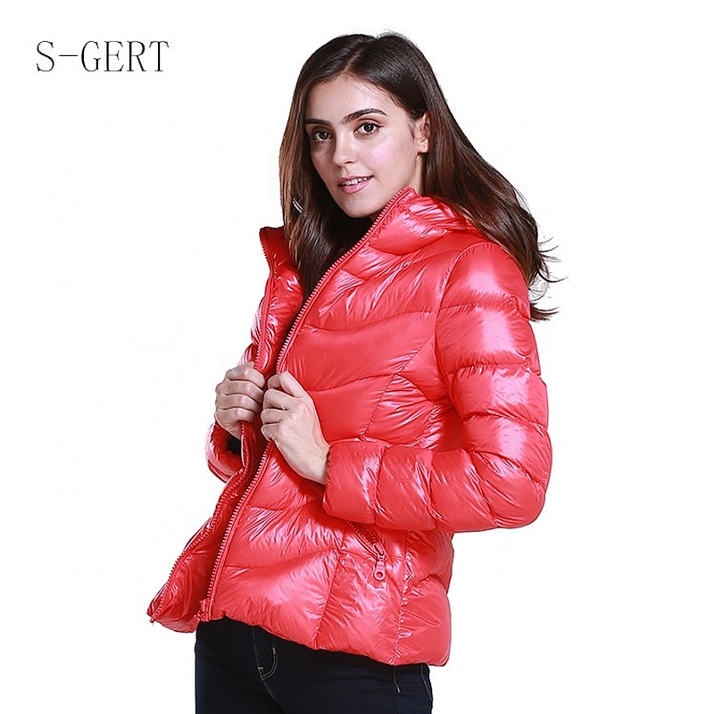 Windproof Goose Duck Feather Women Puffer Winter Coats Custom Down Jacket