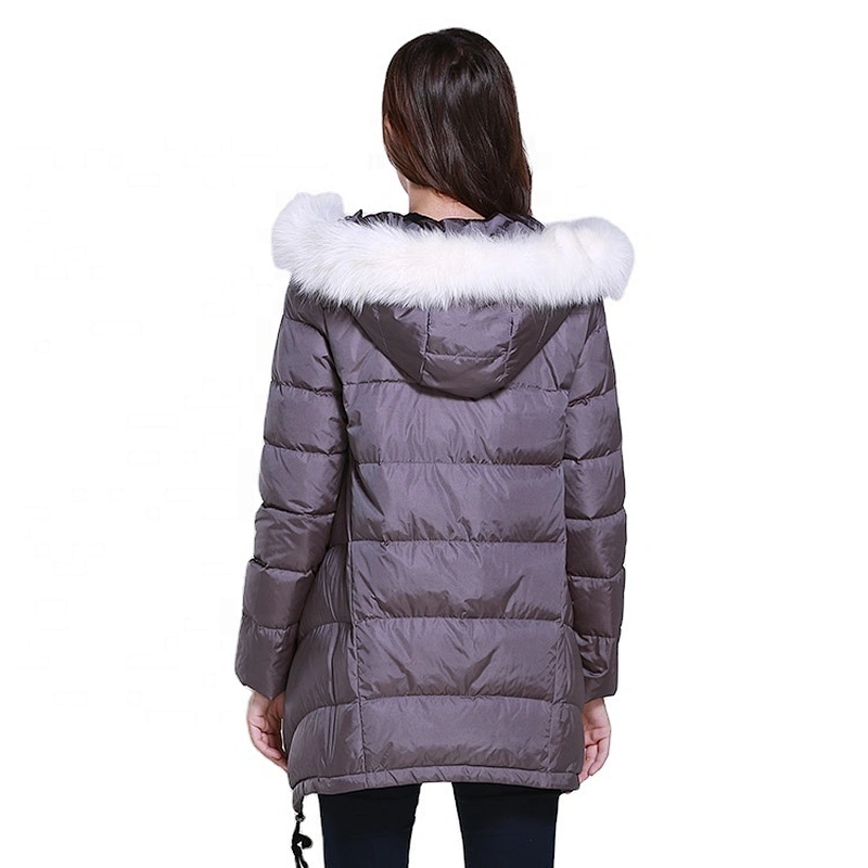 Oem Odm Winter Casacas Mujer Pluma Down Hooded Jacket Coat Down Feather Woman Custom Puffer Jacket From Ruiniu Factory