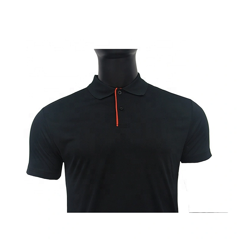 Oem Odm Ruiniu Factory Stain Resistant Slim Fit Polo Shirt Black Golf Polyester Polo T Shirt For Men
