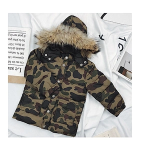 Fashion Stock Camo Winter Duck Down Clothes Children Kids Jacket Boy