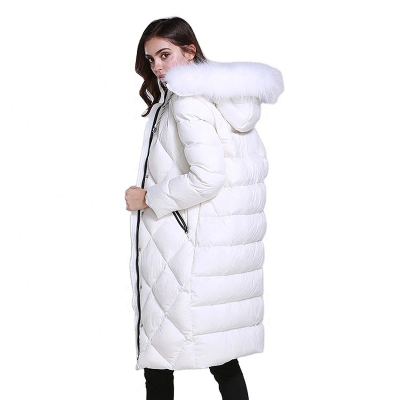 Winter Coats For Women Goose Down Filled Ladies Longline Custom Puffer Jacket Hood