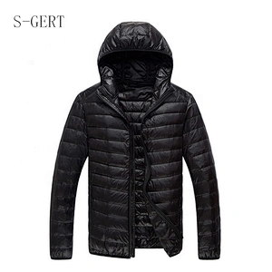 Brand Quality Solid Slim Fit Hoodie Ultralight Outdoor Man Packable Jacket Down Coat
