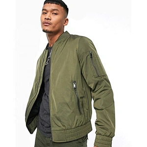 OEM ODM Wholesale Streetwear Custom Pilot Varsity Blank Green Bomber Jacket Men