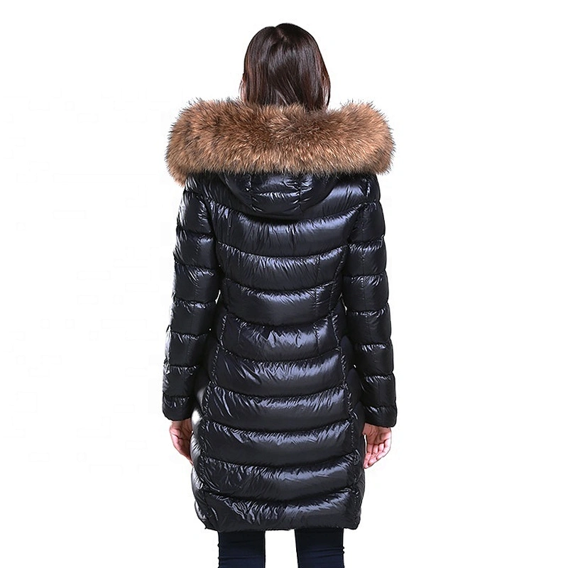 OEM ODM Winter Warmer Duck Down Coat Womens Down Filled Jackets With Fur Hood