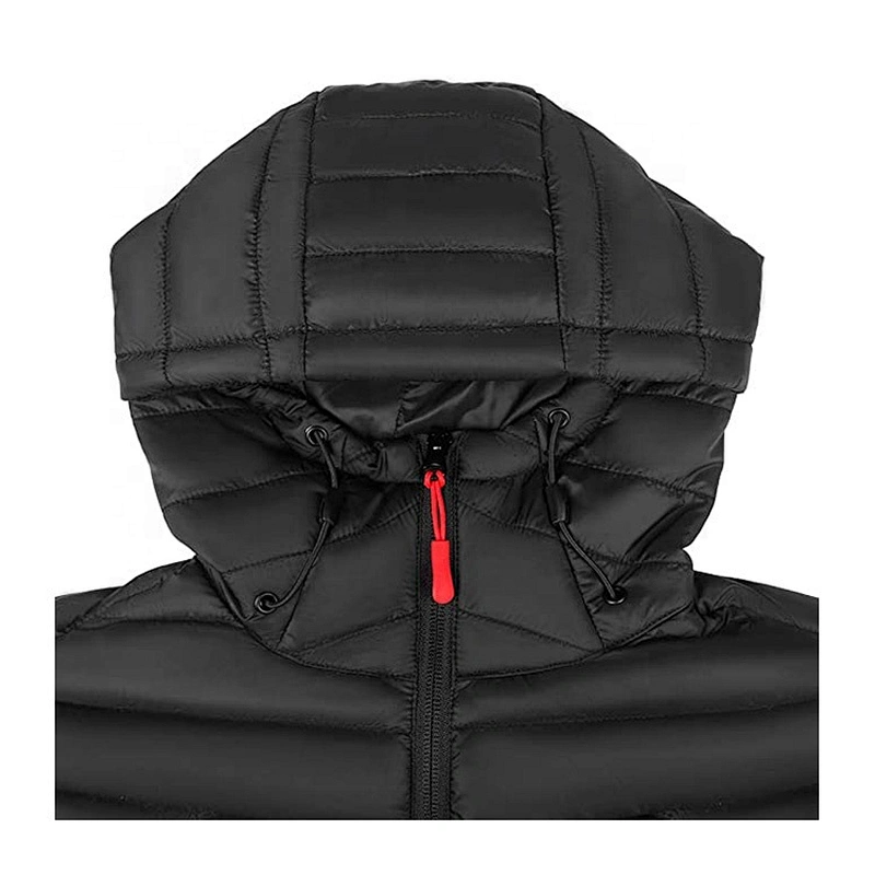 Oem Odm Winter Clothes Black Puffer Jacket Womens Unisex Goose Down Jacket With Hood