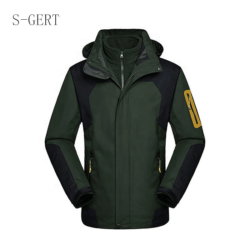 2 In 1 Winter Waterproof Windbreaker Fleeced Jacket For Men
