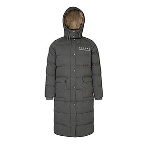 Grey Custom Logo China School Winter Heated Coat Long Mens Down Jacket