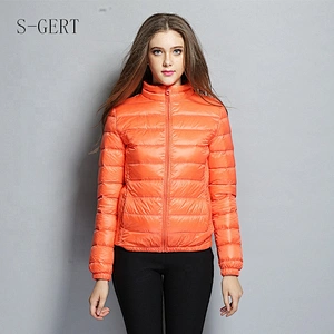 China Factory Price Stocked Orange Winter Short Waterproof Down Jacket