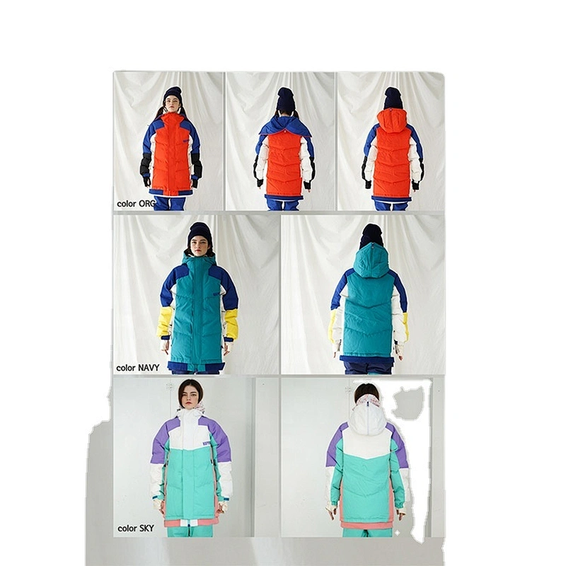 OEM/ODM Purple Green Long Outdoor Sports Suit Coat Active Ski Snowboard Woman Custom Logo Winter Jacket