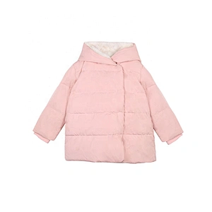 Rabbit Feather Lining Hoodie Light Girls Winter Children Clothes Baby Girl Jacket