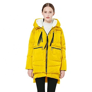 Oem Odm Winter Clothing Women Yellow Puffer 700 Down Jacket