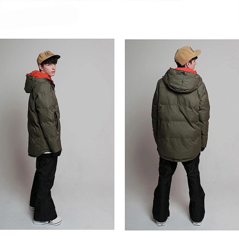 OEM ODM Green Men Outdoor Waterproof Skiing Jackets Retro Snow Armi Ski Suit Winter