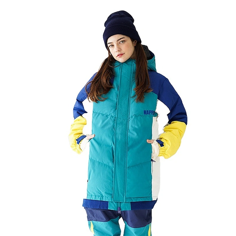 OEM/ODM Blue Green Mixed Color Winter Outdoor Sportswear Alaska Market Figure Skating Snow Custom Print Jacket