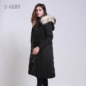 Guangzhou Waterproof Polyester Ultra Light Packable Black Puffer Womens Winter Down Jacket
