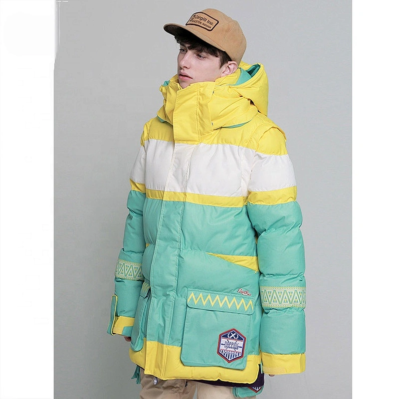 OEM ODM Colourful Warm Snow Ski Suit Jacket Man Down Snowsuit For Adults